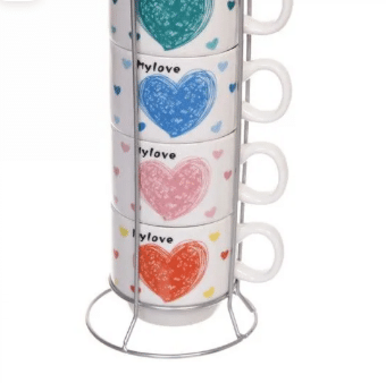 Чашки love на стойке