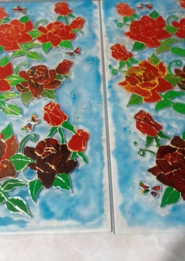 Витражная роспись для вставки в (двери,окна,мебель) выполнение мастером
