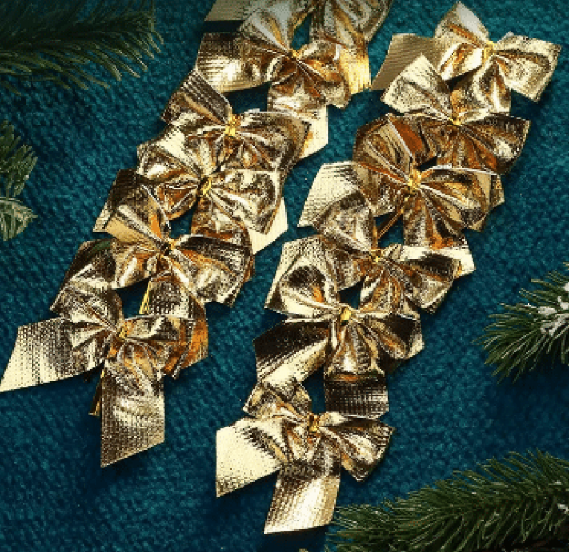 Елочные банты (золотые)
