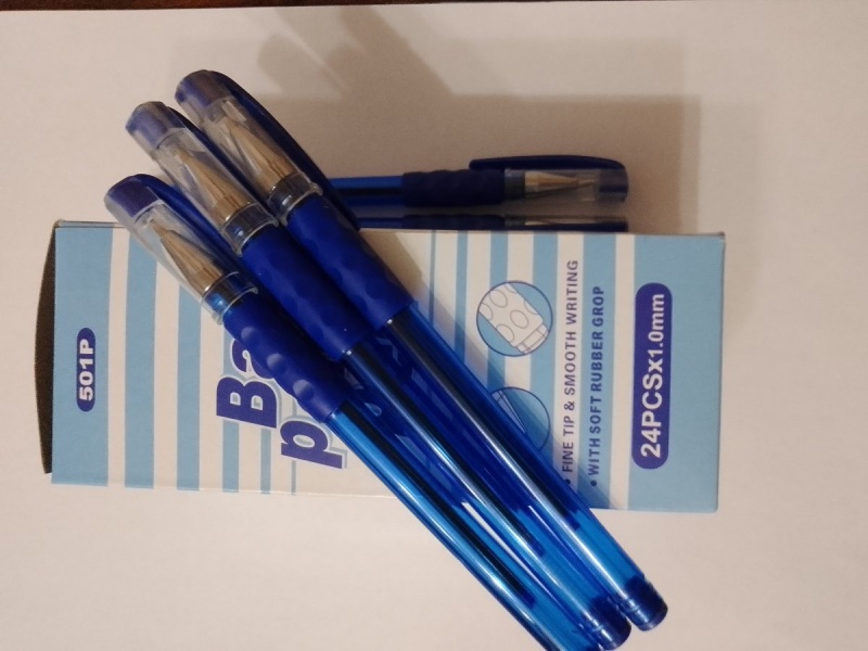 Ручки синие BALL POINT PEN гелевые