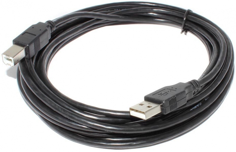 Кабель для принтера, сканера и МФУ 1,5м , шнур USB 2.0 AB (AM/BM), белый
